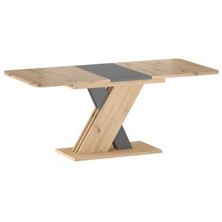 Wymiary: - długość: 140-180 cm - szerokość: 85 cm - wysokość: 76 cm   Materiał:  - płyta laminowana   Kolor:  - dąb artisan / antracyt  ...