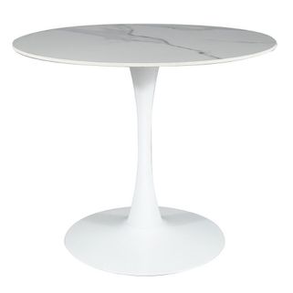 Stół okrągły z jedną nogą na talerzowej podstawie ESPERO 80 cm Wymiary: - średnica: 90 cm - wysokość: 75 cm   Materiał: - blat: ceramika w optyce...