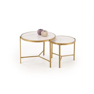 Zestaw dwóch stolików kawowych Fatima doskonale łączy wyrafinowaną elegancję z funkcjonalnością, stanowiąc idealny wybór dla tych, którzy cenią...
