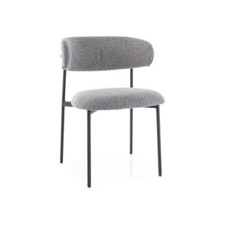 Krzesło tapicerowane ELTON - czarny / szary Wymiary: - szerokość: 56 cm - wysokość: 80 cm - głębokość siedziska: 46 cm - wysokość siedziska: 49 cm  ...