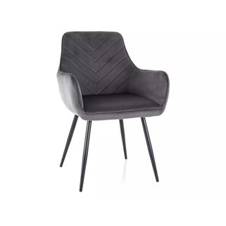 Krzesło z podłokietnikami FIG Velvet - szary Bluvel 14 Wymiary: - szerokość: 57 cm - wysokość: 85 cm - głębokość siedziska: 47 cm - wysokość...