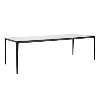 Stół SLIM 240x100 - biały Współczesny styl połączony z modnym, ponadczasowym wykończeniem. Prostokątny blat wykonano z płyty ceramicznej imitującej...