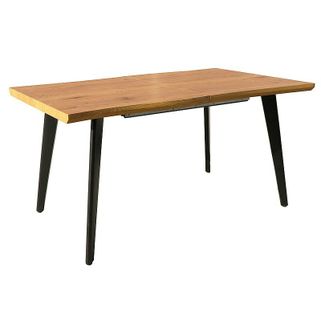 Stół rozkładany FRESNO 120/180x80 - dąb / czarny   Wymiary: - długość: 120-180 cm - szerokość: 80 cm - wysokość: 76 cm   Materiał:  - blat: MDF +...