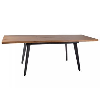 Stół rozkładany FRESNO 150/210x90 - dąb / czarny   Wymiary: - długość: 150-210 cm - szerokość: 90 cm - wysokość: 76 cm   Materiał:  - blat: MDF +...