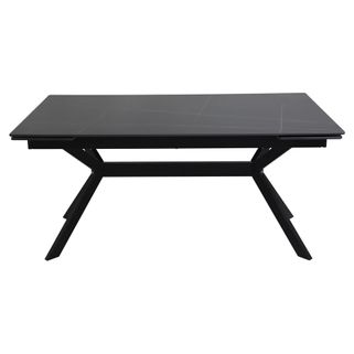 Stół rozkładany IMPERIA 160/220x90 - czarny Wymiary: - długość: 160-220 cm - szerokość: 90 cm - wysokość: 75 cm Materiał:  - blat: ceramika -...