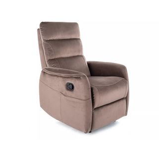 Fotel rozkładany z funkcją masażu SOLON M Velvet - cappuccino Bluvel 38 Wymiary: - szerokość: 74 cm - głębokość: 86-162 cm - wysokość: 106 cm -...