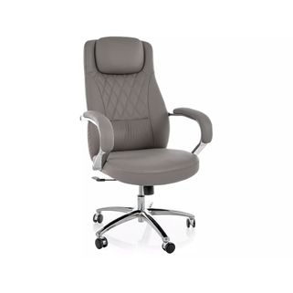Fotel obrotowy Q-07 ekoskóra - szary Wymiary: - szerokość: 68 cm - wysokość: 116-124 cm (reg. zagłówka + 5 cm) - głębokość siedziska: 51 cm -...