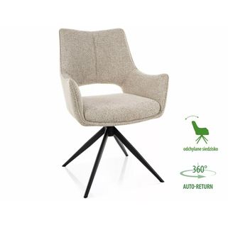 Krzesło obrotowe tapicerowane FINO II z podłokietnikami - beżowy Wymiary: - szerokość: 59 cm - wysokość: 87 cm - głębokość siedziska: 44 cm -...