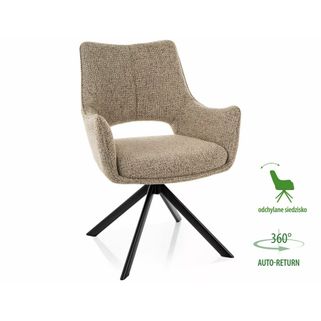 Krzesło obrotowe tapicerowane FINO II z podłokietnikami - ciemny beżowy Wymiary: - szerokość: 59 cm - wysokość: 87 cm - głębokość siedziska: 44 cm -...