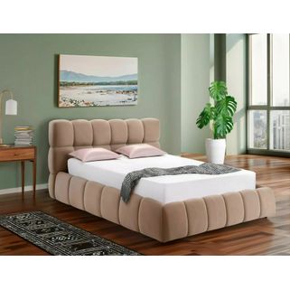 Łóżko z pojemnikiem PARMA Velvet 140x200 - ciemny beżowy Bluvel 40 Wymiary: - długość: 229 cm - szerokość: 165 cm - wysokość: 90 cm - wysokość...