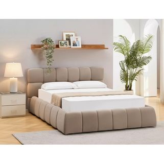 Łóżko z pojemnikiem PARMA Velvet 160x200 - ciemny beżowy Bluvel 40 Wymiary: - długość: 229 cm - szerokość: 185 cm - wysokość: 90 cm - wysokość...