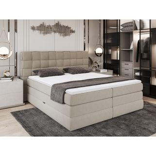Łóżko kontynentalne GUSTO 180x200 GUSTO to wyjątkowy boxspring wyposażony w dwa wygodne materace oraz dwa praktyczne pojemniki po bokach łóżka....