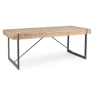 Stół GARRETT w stylu safari to mebel do kuchni, jadalni, restauracji, salonu. Ma wymiary 200x90 cm, więc pomieści 8 osób. Blat wykonano z drewna...