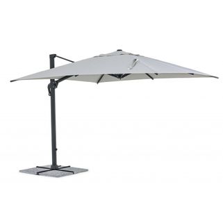 Jaszoszary parasol INES o wymiarach 3 x 3 m posiada aluminiową, pokrytą poliestrem konstrukcję. Wymiary jej elementów:Ramię: 93 x 57 mm8 żeber: 28 x 18...