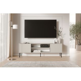 Szafka RTV 2-drzwiowa LINOA - kaszmir mat Szafka RTV Linoa 180 cm w kolorze kaszmir mat to propozycja dla miłośników minimalistycznych form i subtelnych...