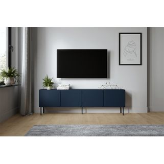 Szafka RTV 4-drzwiowa VERNO -  granatowy mat Szafka RTV Verno w odcieniu indigo to idealna propozycja dla miłośników minimalistycznego designu i eleganckich...