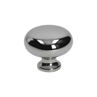 Gałka GP16 - chrom połysk / fi 32 mm   Wymiary: - średnica: 32 mm - wysokość: 27 mm   Materiał: metal (ZnAl)   Kolor pokrycia: chrom połysk