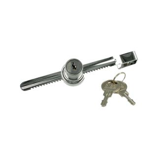 Zamek do szklanych drzwi przesuwnych Siso X-750 - chrom / L-135 / fi 19 mm      Zamek nie wymaga wiercenia w szkle.  Zastosowanie: szklane drzwi przesuwne...