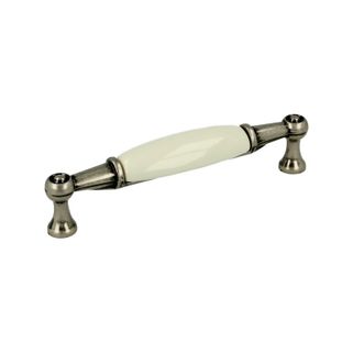 Uchwyt ROMANA 1699 - stare srebro, jasnobeżowa gładka porcelana / rozstaw 96 mm  Wymiary:- długość całkowita: 107 mm - rozstaw otworów: 96 mm...