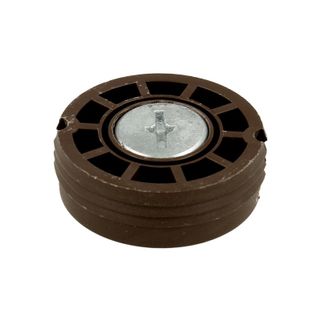 Zawieszka regulowana mimośrodowa fi 3.6 cm - brąz   Wymiary: - średnica: 36 mm - wysokość: 12 mm   Materiał: - obudowa: tworzywo sztuczne - hak: metal...