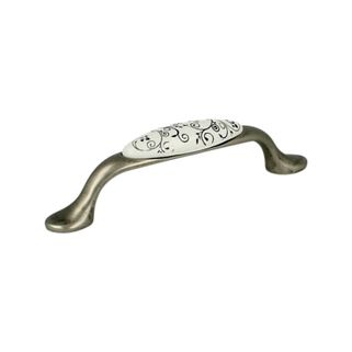 Uchwyt UP19 - nikiel patynowany, porcelana biała wzorek / rozstaw 96 mm   Wymiary: - długość całkowita: 128 mm - rozstaw otworów: 96 mm   Materiał: -...