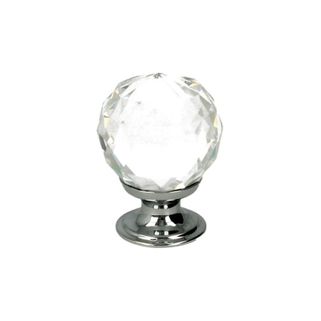 Gałka szklana GL01 - chrom połysk / fi 31 mm  Wymiary:- średnica: 31 mm- wysokość: 42 mm Materiał: - szkło - metal Kolor pokrycia: chrom połysk   ...