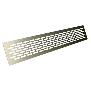 Kratka wentylacyjna 80 x 480 mm - efekt stali nierdzewnej   Wymiary: - długość: 1,65 cm - wysokość: 8,2 cm  - szerokość: 48 cm   Materiał: aluminium...