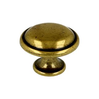 Gałka GINO 24221 - stare złoto / fi 30 mm     Wymiary: - średnica: 30 mm - wysokość: 22 mm   Materiał: metal (stop cynku i aluminium)   Kolor...