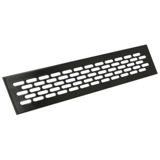 Kratka wentylacyjna 60 x 480 mm - czarny mat   Wymiary: - długość: 1,65 cm - wysokość: 6,2 cm  - szerokość: 48 cm   Materiał: aluminium   Kolor:...