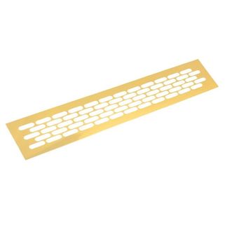 Kratka wentylacyjna 80 x 480 mm - złoty mat   Wymiary: - długość: 1,65 cm - wysokość: 8,1 cm  - szerokość: 48 cm   Materiał: aluminium   Kolor:...