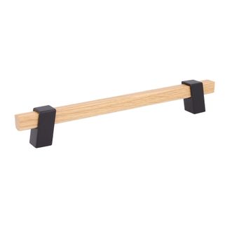 Uchwyt Z324 - drewno, czarny metal / rozstaw 192 mm   Wymiary: - długość: 246 mm - rozstaw otworów: 192 mm   Materiał:  - drewno  - metal   Kolor...
