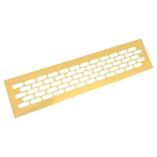 Kratka wentylacyjna 60 x 245 mm - złoty mat   Wymiary: - długość: 1,65 cm - wysokość: 6,2 cm  - szerokość: 24,5 cm   Materiał: aluminium   Kolor:...