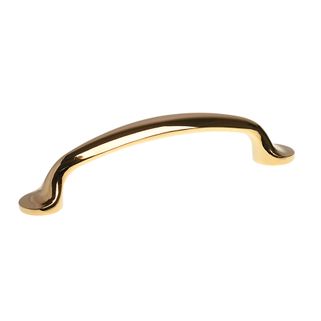 Uchwyt 2342 - złoty połysk / rozstaw 96 mm   Wymiary: - długość: 125 mm - rozstaw otworów: 96 mm   Materiał: metal   Kolor pokrycia: złoty połysk 