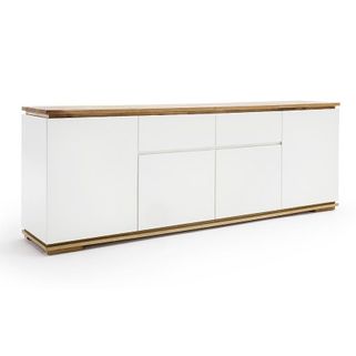 Wymiary: - szerokość 182 cm - głębokość 40 cm - wysokość 81 cm   Maksymalne obciążenie: 50 kg   Materiał: - lakier biały mat - blat i podstawa:...