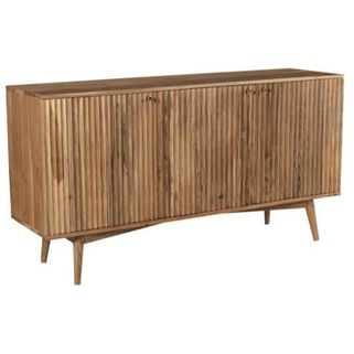 Zachwycająca trzydrzwiowa komoda z półkami to wyjątkowy mebel doskonały do jadalni, salonu, przedpokoju i sypialni. Elegancja w modernistycznym wydaniu....
