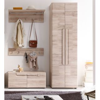 W zestawie znajdują się: - szafa 2-drzwiowa - ławka - panel wiszący - panel wiszący z półką   Wymiary: Szafa: - szerokość 60 cm - głębokość 38 cm...