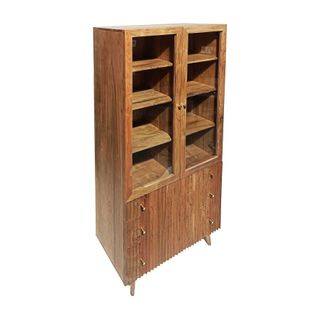 Wymiary: - szerokość: 37 cm - głębokość: 90 cm - wysokość: 190 cm   Materiał: drewno akacji   Kolor: akacja naturalna   Montaż: nogi do...
