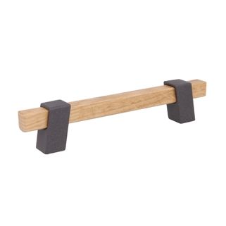 Uchwyt Z324 - drewno, grafit strukturalny / rozstaw 128 mm   Wymiary: - długość: 182 mm - rozstaw otworów: 128 mm   Materiał:  - drewno  - metal  ...