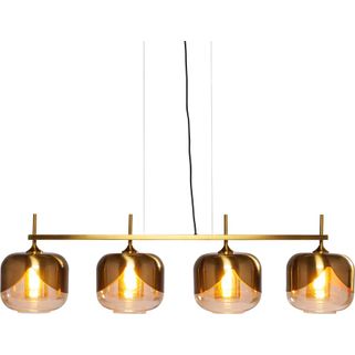 Lampa wisząca z czterema kloszami to idealne oświetlenie stołu w jadalni, które dzięki mosiężnemu wykończeniu i przyciemnianemu szkłu wnosi czystą...