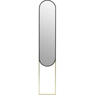 Wymiary: - szerokość: 31,5 cm - głębokość: 15,5 cm - wysokość: 175 cm - powierzchnia lustra: 28x122 cm   Waga: 4,18 kg    Materiał: - szkło - stal...