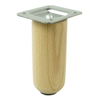 Noga bukowa z blachą montażową NB10 - lakier bezbarwny / walec wys. 10 cm    Noga bukowa lakierowana w kształcie walca wraz ze stalową płytką do...
