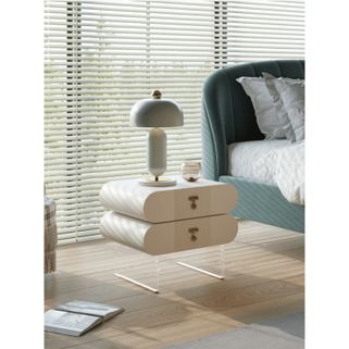 Wymiary: - szerokość: 50 cm - głębokość: 50 cm - wysokość: 40 cm   Materiał wykonania: - lakierowany MDF - akryl