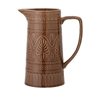 Dzbanek kamionkowy RANI - brązowy Wymiary: - szerokość: 20 cm - głębokość: 12,5 cm - wysokość: 23 cm - pojemność: 1600 ml Materiał: kamionka Kolor:...