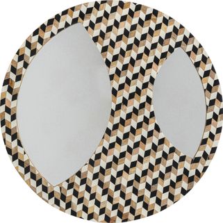 Wymiary: - szerokość: 67 cm - głębokość: 1,5 cm - wysokość: 67 cm   Waga: 5,44 kg    Materiał: - żywica epoksydowa - płyta MDF - szkło lustrzane...