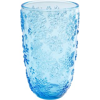 Wymiary: - szerokość: 8 cm - głębokość: 8 cm - wysokość: 14 cm - pojemność: 400 ml   Waga: 0,43 kg   Materiał: szkło barwione   Kolor: niebieski...