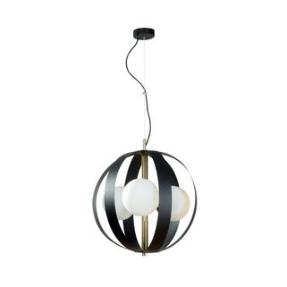 Lampa wisząca NELA 40 1137 - czarny/złoty Wymiary: - szerokość: 40 cm - głębokość: 40 cm - wysokość: 100 cm   Materiał:  - metal - szkło   Kolor:...