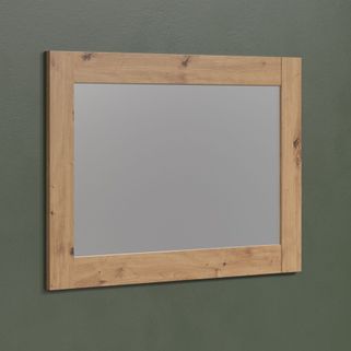 Wymiary: - szerokość: 116 cm - głębokość: 3 cm - wysokość: 76 cm   Materiał: - płyta laminowana dąb artisan - szkło   Pakowanie: - liczba paczek:...