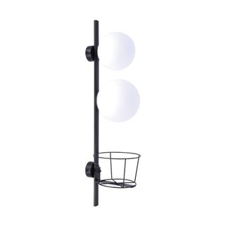 Kinkiet PLANT 5002 - czarny    Wymiary: - szerokość: 17 cm - głębokość: 20 cm - wysokość: 70 cm   Materiał:  - metal - szkło   Kolor: czarny  ...