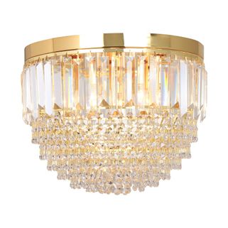Lampa sufitowa CHARLOTTE FC19003/5 - złoty    Wymiary: - szerokość: 40 cm - głębokość: 40 cm - wysokość: 32 cm   Materiał: - metal - szkło  ...