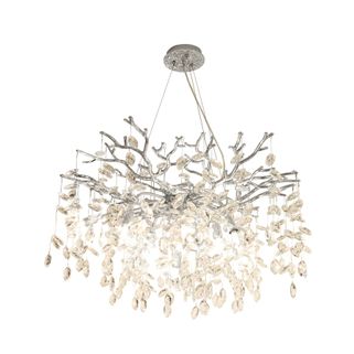 Lampa wisząca CINDY MD4115-1-ECN - chrom    Wymiary: - szerokość: 80 cm - głębokość: 80 cm - wysokość: 150 cm   Materiał: - metal - szkło  ...